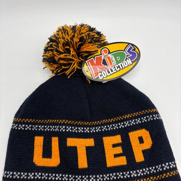 University of Texas at El Paso UTEP Kid's Acrylic Pom Pom Beanie with Tags - Picture 2 of 13